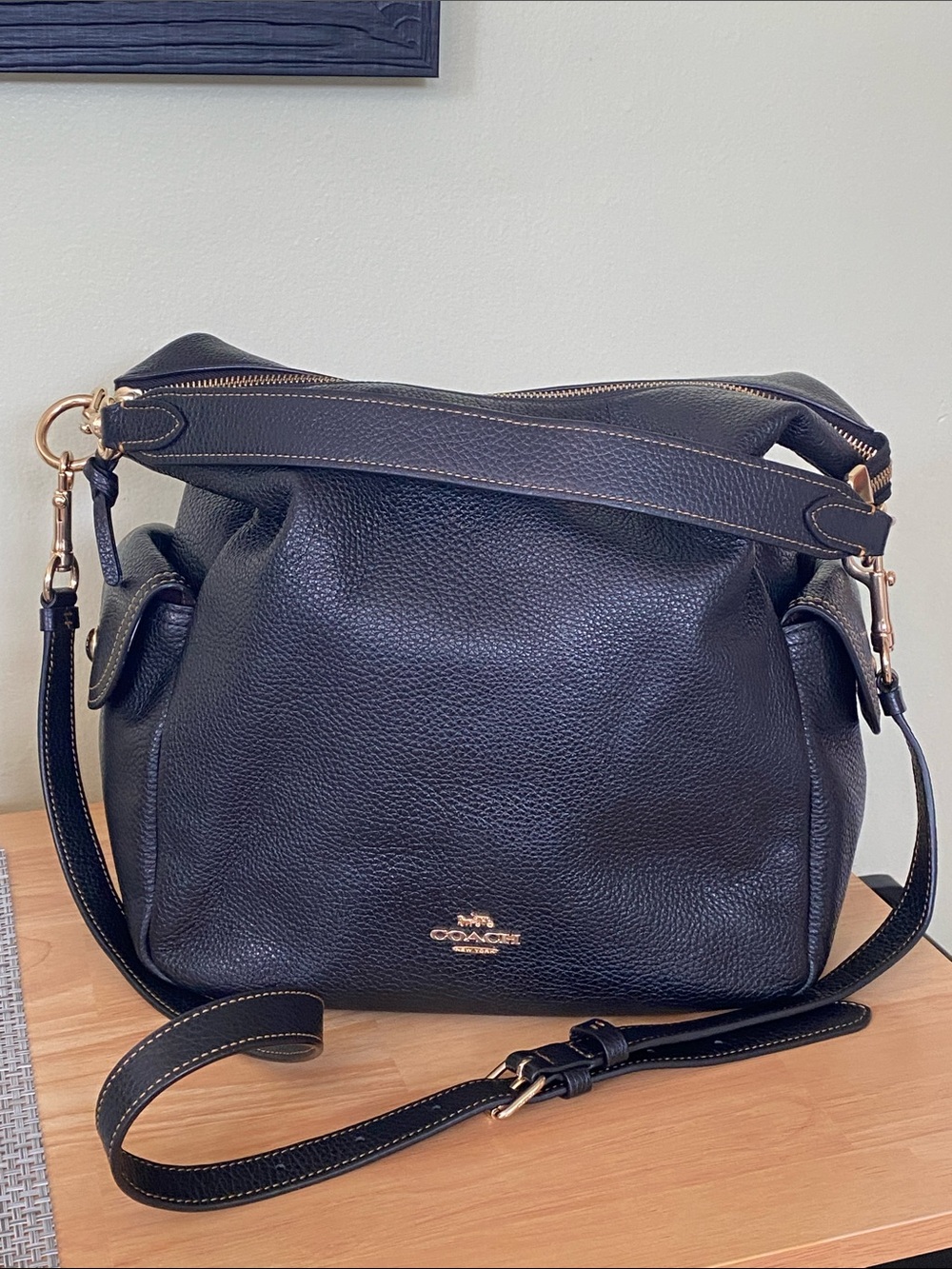 Coach Pennie Leather Shoulder Bag with Gold Tone Hardware 6152
